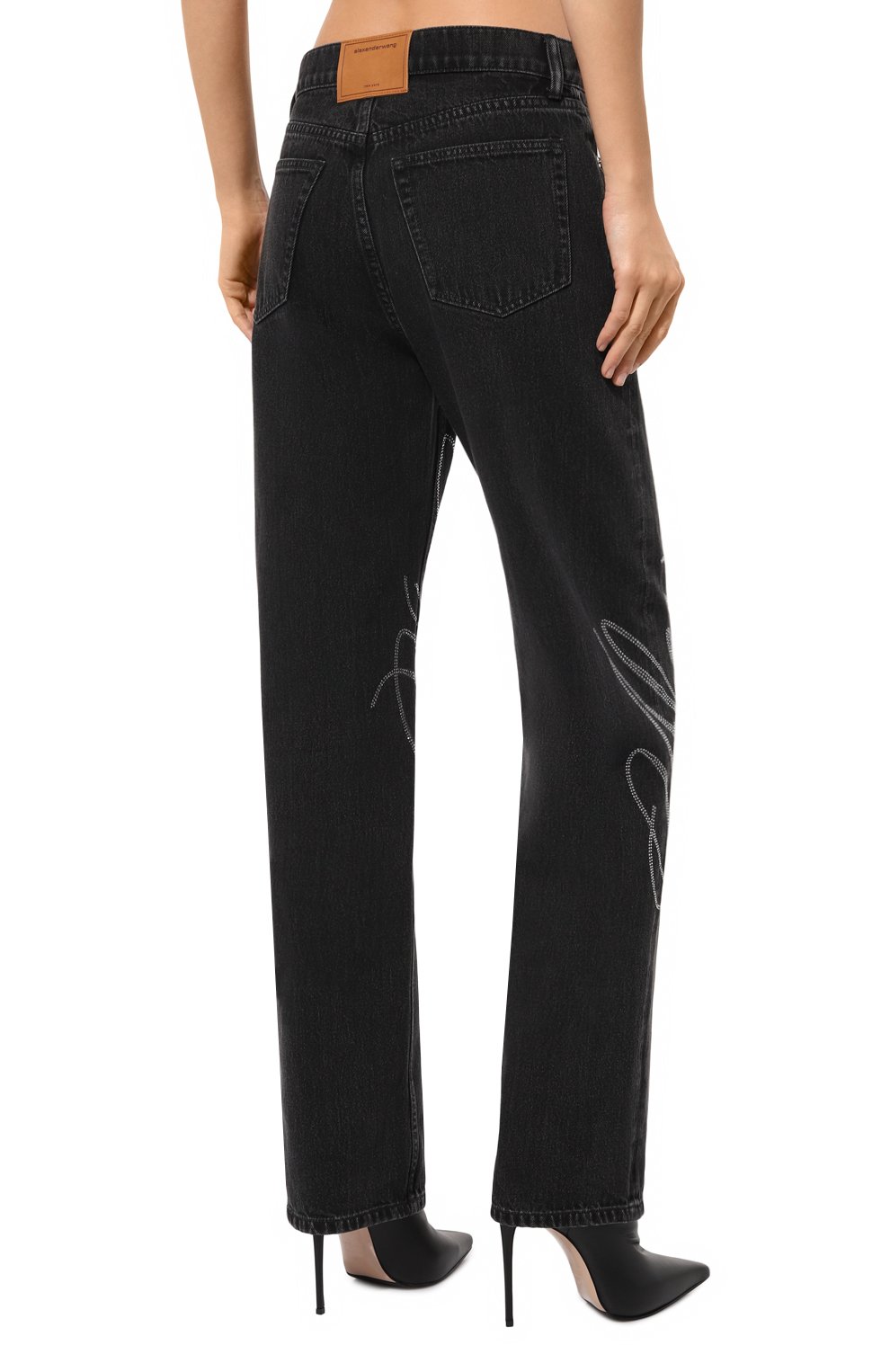 Джинсы с отделкой стразами ALEXANDER WANG, арт. 4DC3244455, фото 4