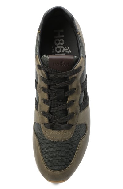 Комбинированные кроссовки HOGAN хаки цвета по цене 45500 руб., арт. HXM4290CZ620EI, фото 5 Комбинированные кроссовки HOGAN, арт. HXM4290CZ620EI, фото 5