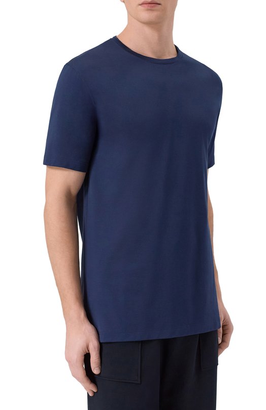 Хлопковая футболка Hanro 075430 Синий  075430 Фото 3