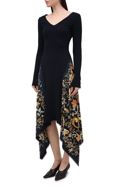 Шерстяное платье LANVIN темно-синего цвета по цене 161500 руб., арт. RW-DR332M-MI16-H20, фото 3 Шерстяное платье LANVIN, арт. RW-DR332M-MI16-H20, фото 3