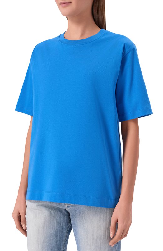 Хлопковая футболка Dries Van Noten 131100/3600 Синий  131100/3600 Фото 3