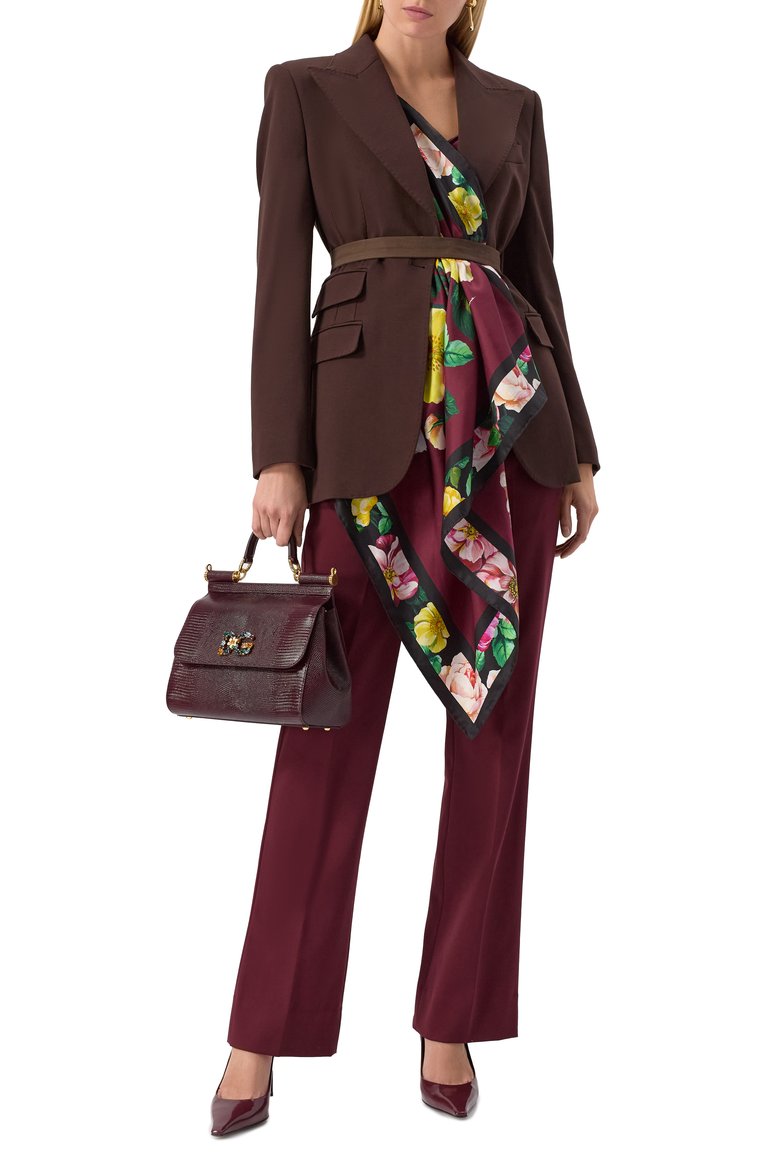 Женская сумка sicily medium DOLCE & GABBANA темно-бордового цвета, арт. BB6002/AI742 | Фото 7 (Материал: Натуральная кожа; Ремень/цепочка: На ремешке; Статус проверки: Проверено, Проверена категория; Сумки-технические: Сумки через плечо, Сумки top-handle; Размер: medium)