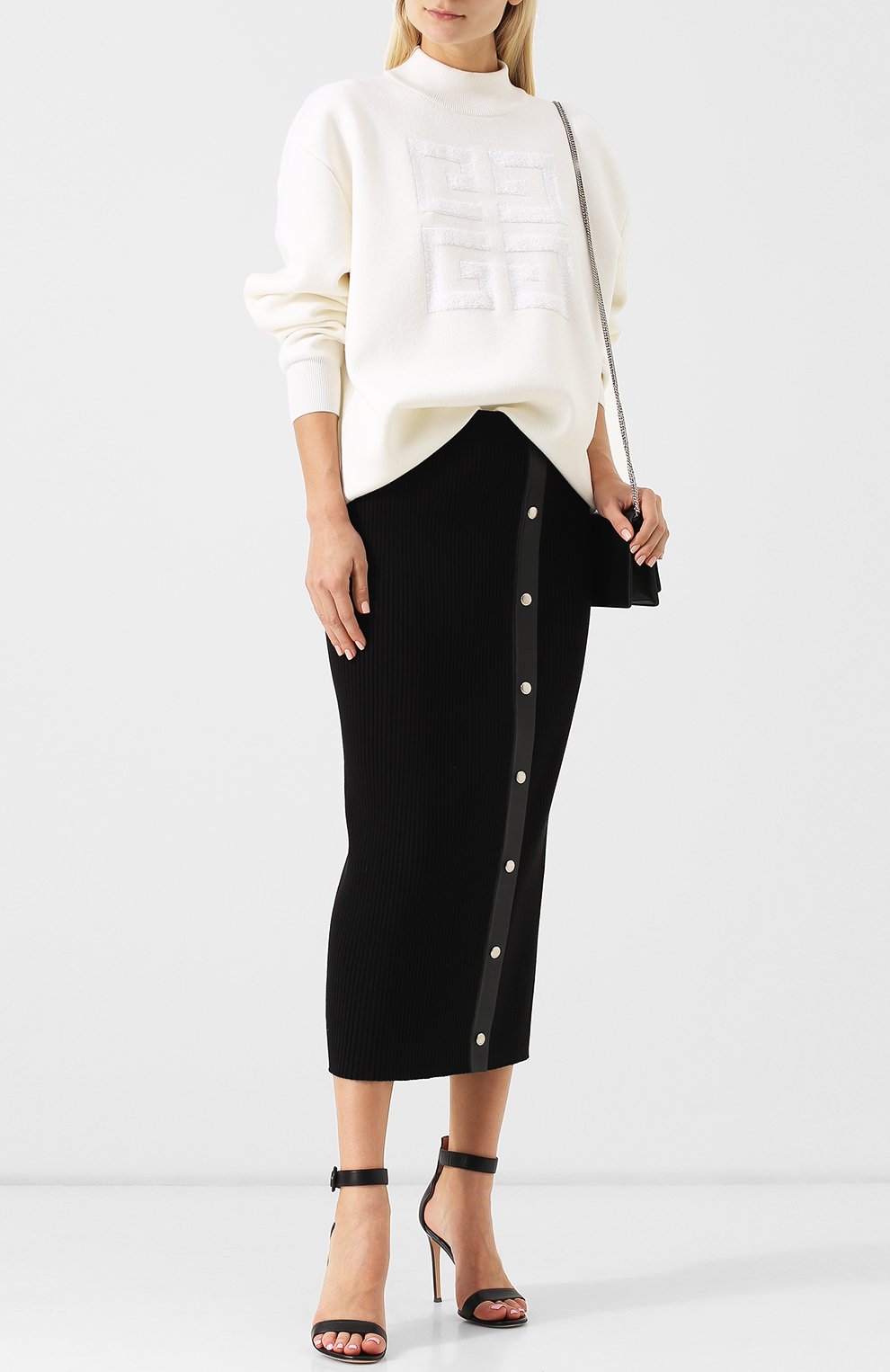 Шерстяной пуловер свободного кроя с воротником-стойкой GIVENCHY, арт. BW903E4Z2E, фото 2