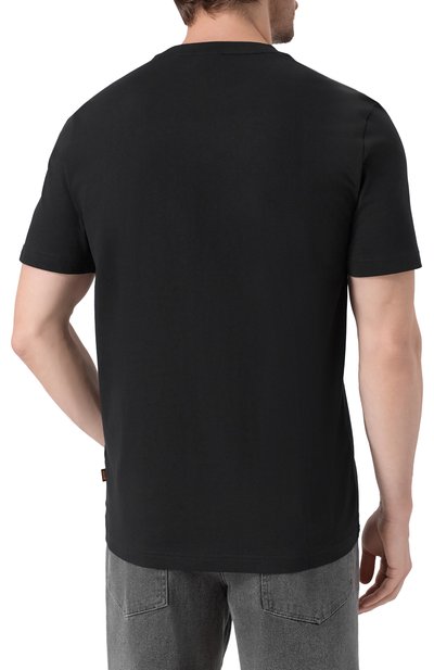 Хлопковая футболка BOSS ORANGE черного цвета по цене 8295 руб., арт. 50554615, фото 4 Хлопковая футболка BOSS ORANGE, арт. 50554615, фото 4