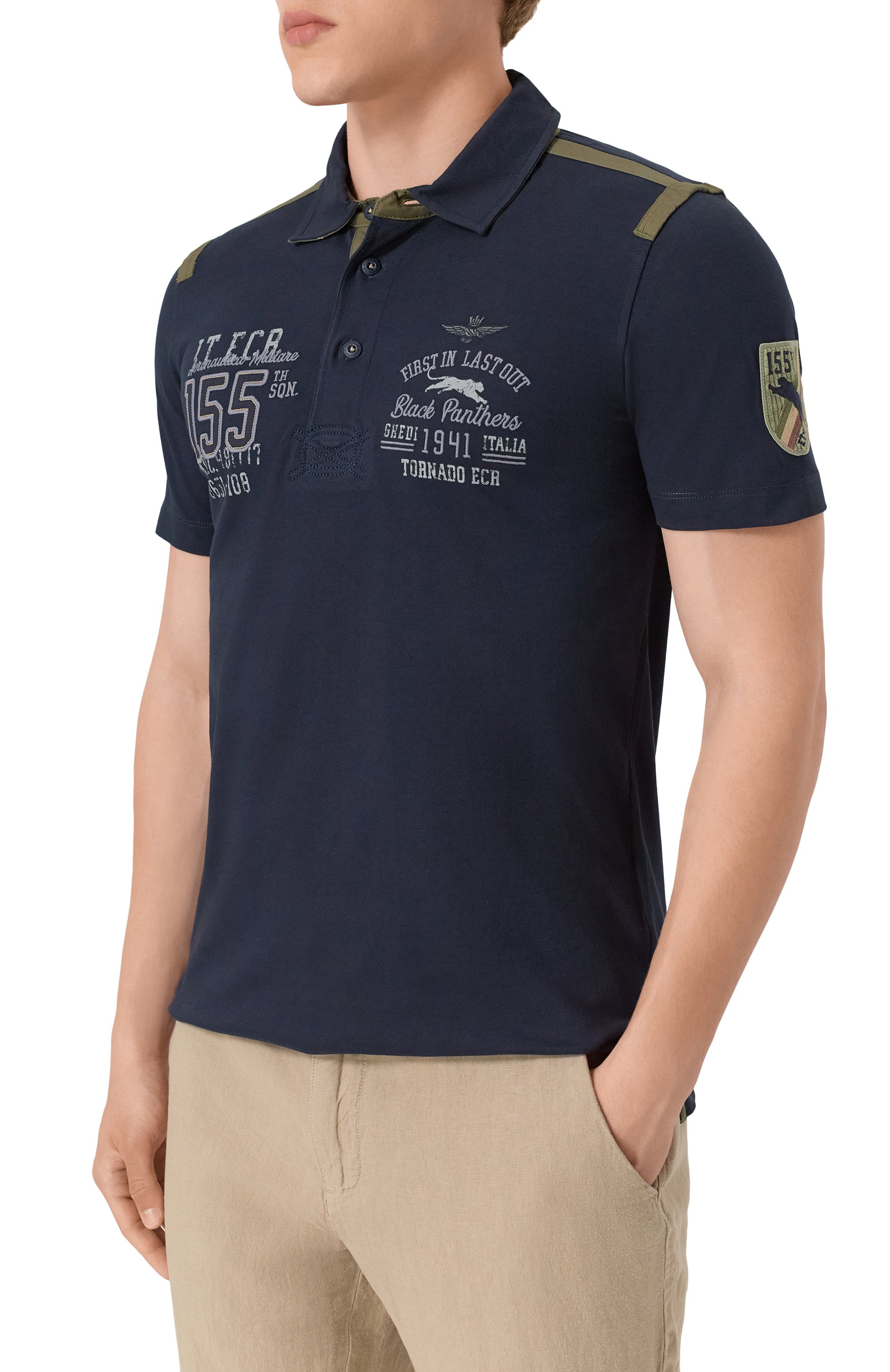 Хлопковое поло AERONAUTICA MILITARE, арт. 251P01860P173, фото 3