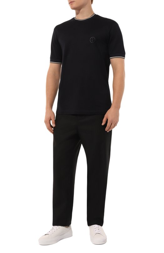 Футболка из хлопка и шелка Giorgio Armani GM000238/TE11865 Синий  GM000238/TE11865 Фото 2