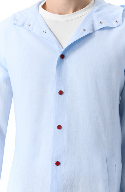 Льняная рубашка Kiton UMCMARH0970102 Голубой  UMCMARH0970102 Фото 5