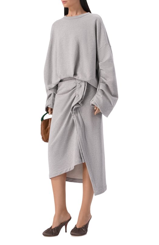 Хлопковая юбка Dries Van Noten 131112/3611 Серый  131112/3611 Фото 2