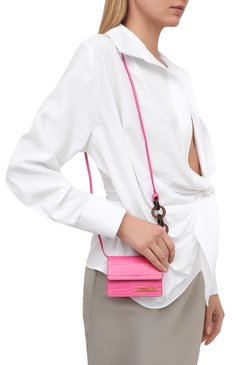 Женская сумка le riviera JACQUEMUS розового цвета, арт. 211SL03/311450 | Фото 5 (Размер: mini; Ремень/цепочка: На ремешке; Сумки-технические: Сумки через плечо; Материал: Натуральная кожа; Материал сплава: Проставлено; Драгоценные камни: Проставлено)