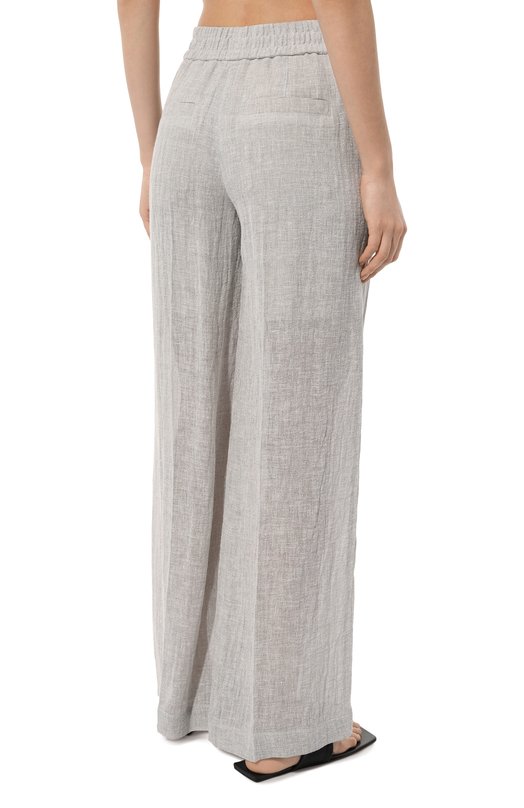 Льняные брюки Brunello Cucinelli MH570B1341 Серый  MH570B1341 Фото 4