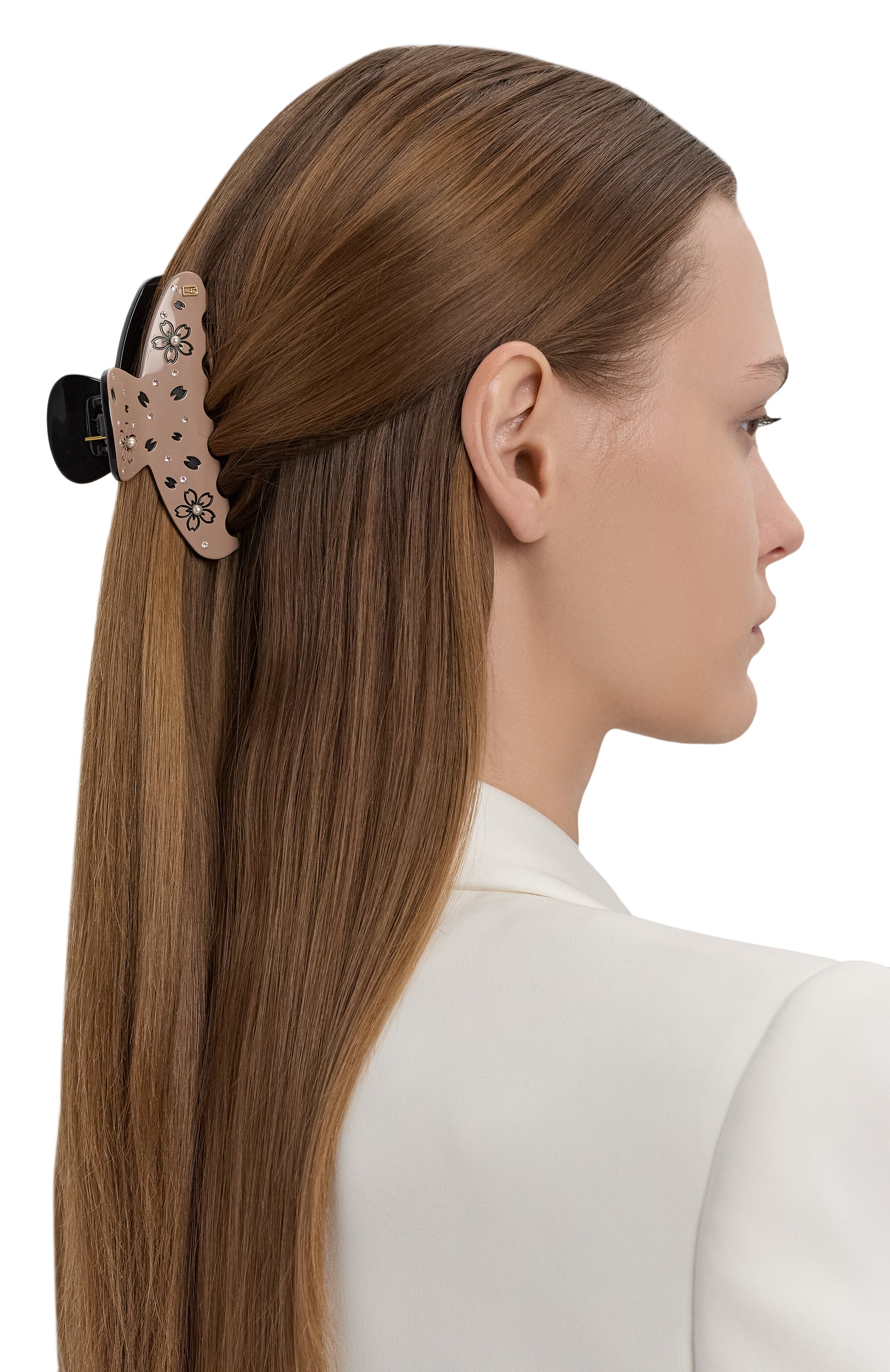 Заколка для волос ALEXANDRE DE PARIS бежевого цвета по цене 27840 руб., арт. ACCM-18390-02 S, фото 2 Заколка для волос ALEXANDRE DE PARIS, арт. ACCM-18390-02 S, фото 2