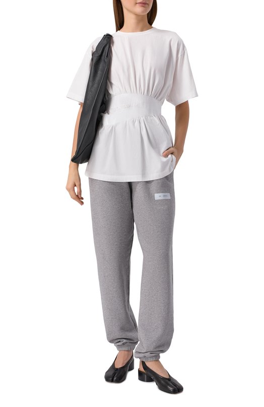 Хлопковые брюки MM6 S52KA0563/M25025 Серый  S52KA0563/M25025 Фото 2