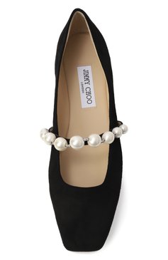 Женские замшевые балетки ade JIMMY CHOO черного цвета, арт. ADE FLAT/SZR | Фото 6 (Материал внутренний: Натуральная кожа; Подошва: Плоская; Материал внешний: Натуральная кожа, Замша; Каблук высота: Низкий)