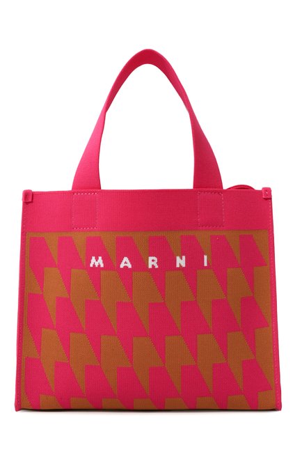 Женский сумка-тоут museo MARNI розового цвета, арт. SHMP0083A2/P4556 | Фото 1 (Материал: Текстиль; Размер: medium; Материал сплава: Проставлено; Драгоценные камни: Проставлено; Ремень/цепочка: На ремешке)