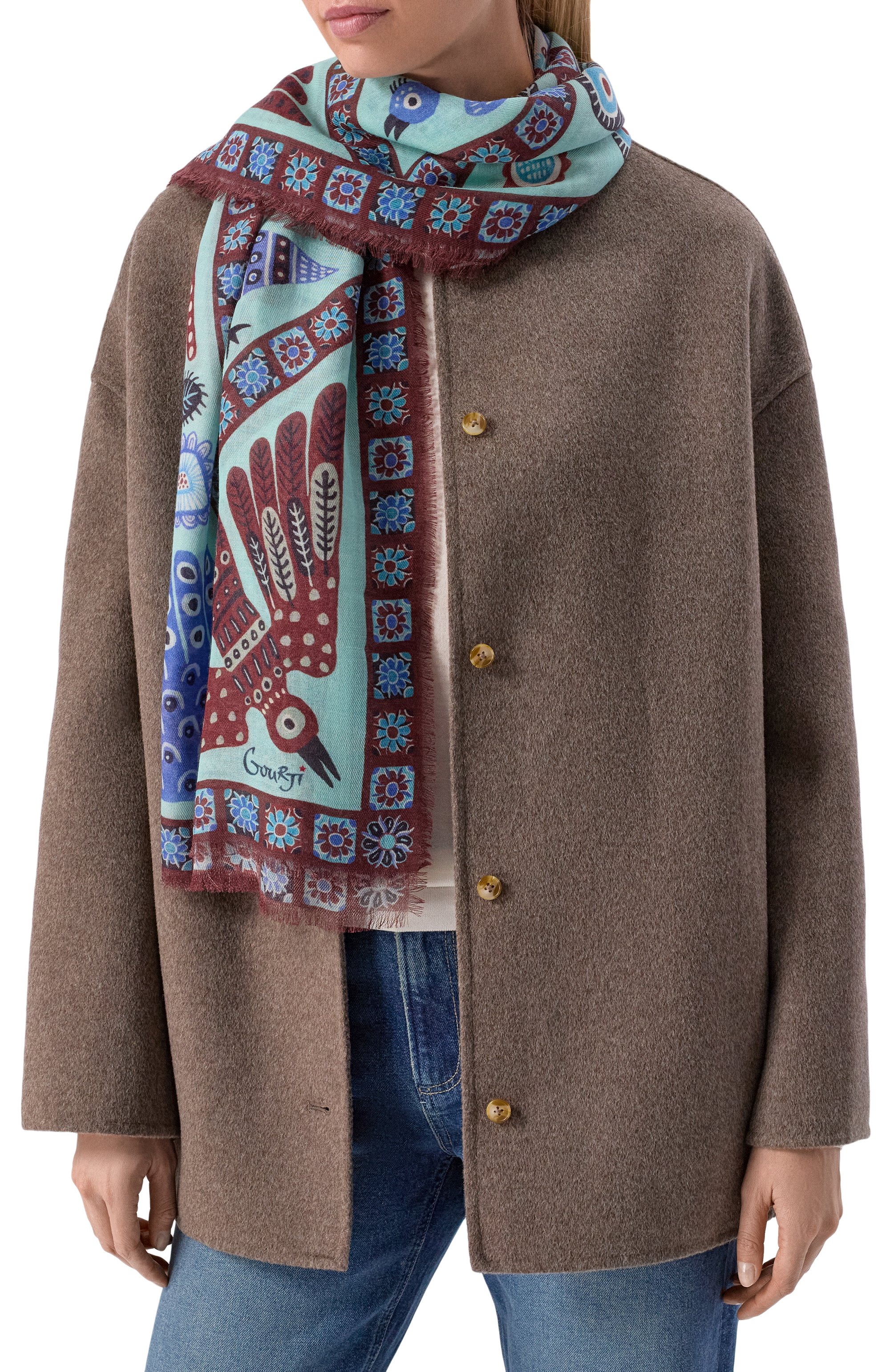 Шаль небеса из кашемира и шерсти GOURJI, арт. 91144955/44117, фото 2