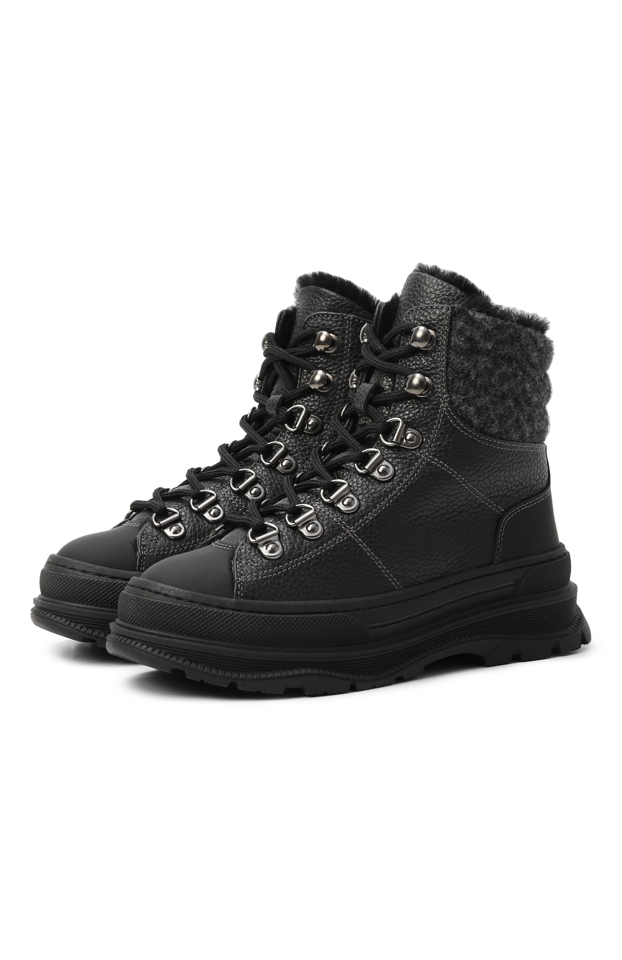 Комбинированные ботинки MISSOURI черного цвета по цене 31150 руб., арт. 85935 C/27-30, фото 1 Комбинированные ботинки MISSOURI, арт. 85935 C/27-30, фото 1