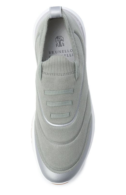 Текстильные кроссовки Brunello Cucinelli MZUAUF0340 Зелёный  MZUAUF0340 Фото 5