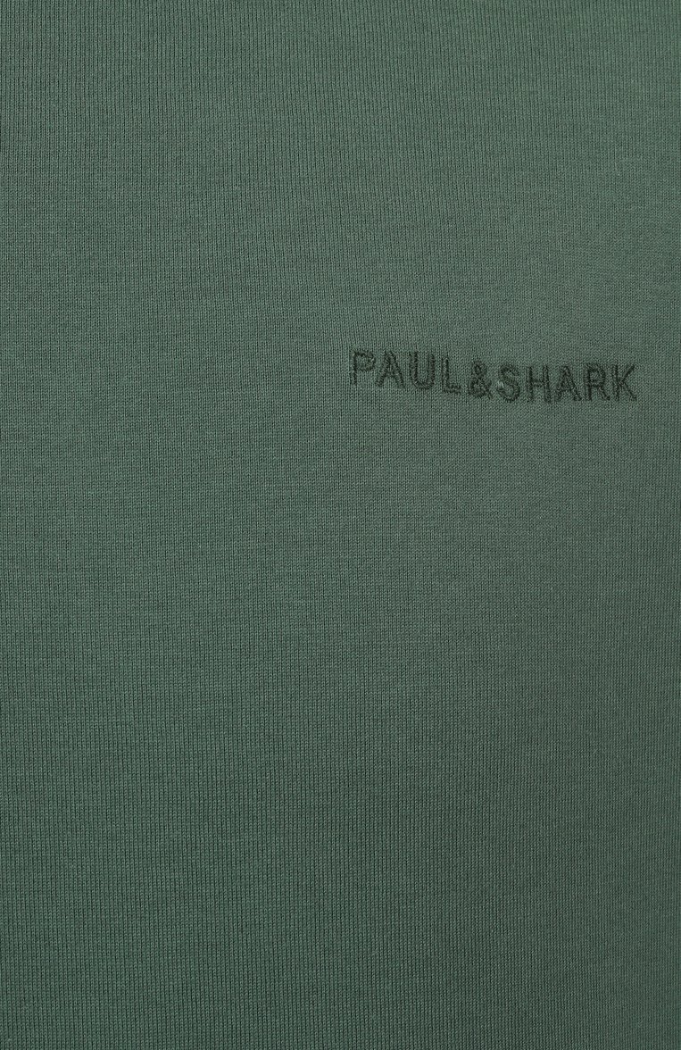 Мужская хлопковая футболка PAUL&SHARK зеленого цвета, арт. 15311607 | Фото 6 (Стили: Кэжуэл, Милитари; Мужское Кросс-КТ: Футболка-одежда; Материал внешний: Хлопок; Принт: Без принта; Длина (для топов): Стандартные; Рукава: Короткие; Автоматизация ТО: Проставлено; Детали: Без декора; Автоматизация состава: Проставлено)