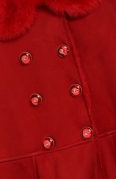 Дубленка из овчины DOLCE & GABBANA красного цвета по цене 223000 руб., арт. L53C44/FUP2K/8-14, фото 3 Дубленка из овчины DOLCE & GABBANA, арт. L53C44/FUP2K/8-14, фото 3