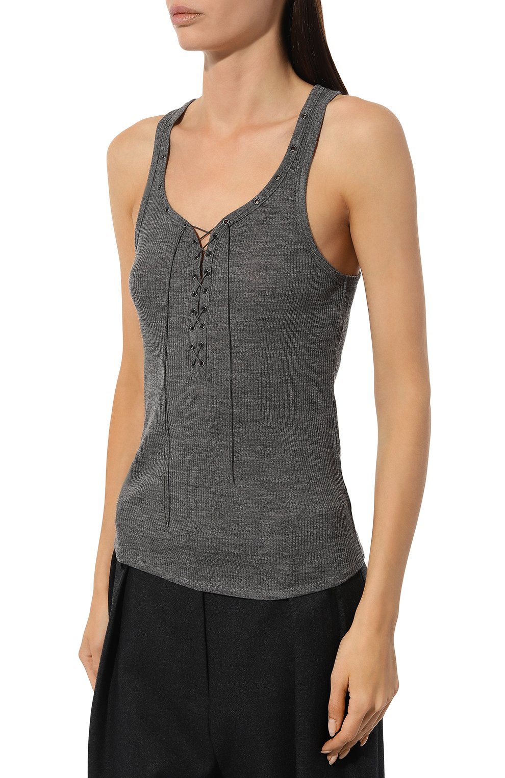 Шерстяная майка DOROTHEE SCHUMACHER серого цвета по цене 28050 руб., арт. 323202, фото 3 Шерстяная майка DOROTHEE SCHUMACHER, арт. 323202, фото 3