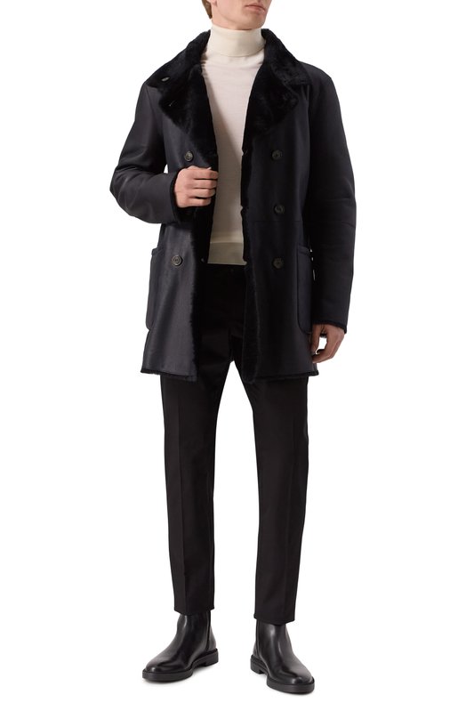 Двусторонняя дубленка из овчины Giorgio Armani 4SB03P/4SP19 Синий  4SB03P/4SP19 Фото 2