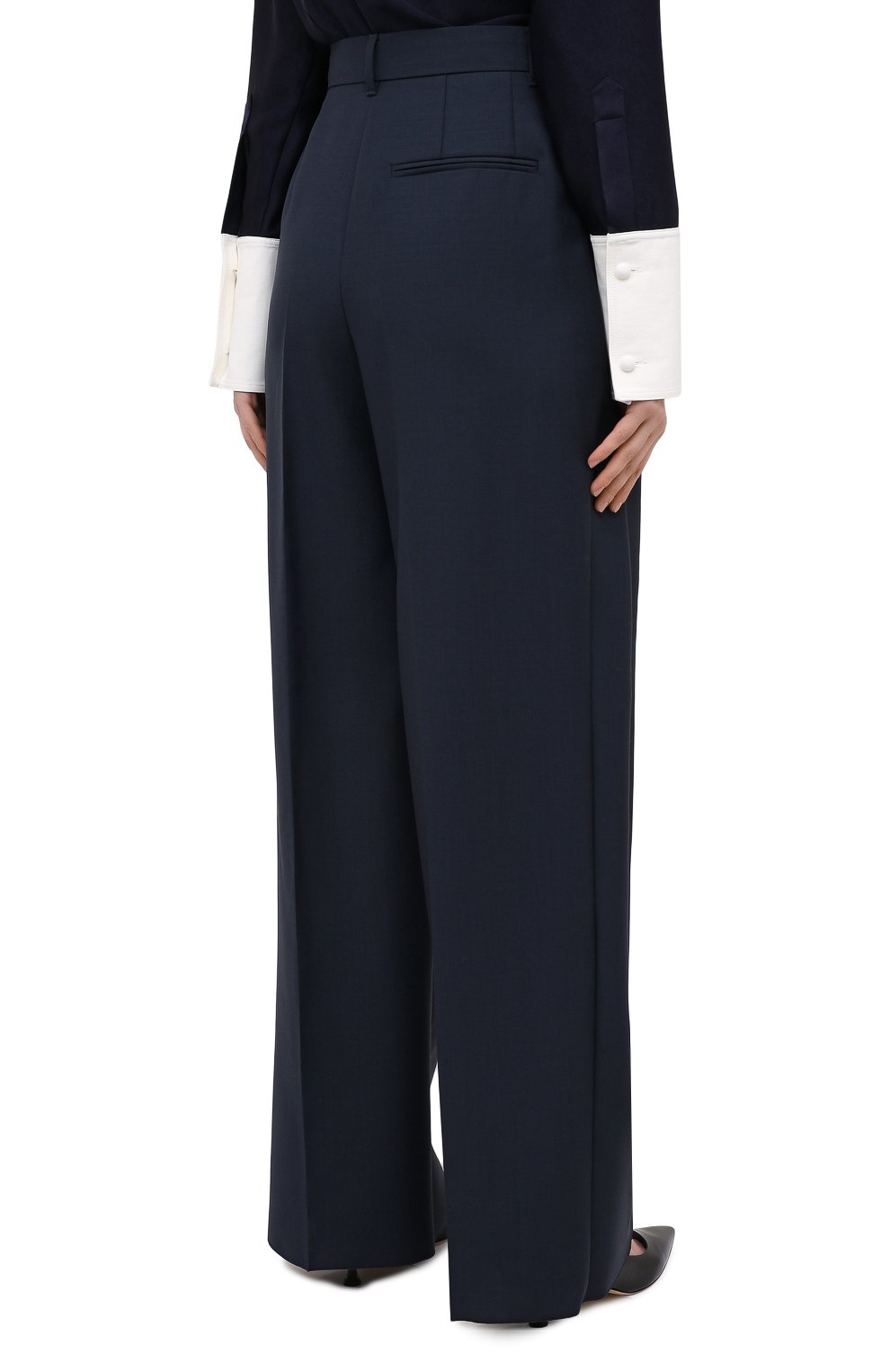 Шерстяные брюки LANVIN темно-синего цвета по цене 83900 руб., арт. RW-TR526U-4657-H20, фото 4 Шерстяные брюки LANVIN, арт. RW-TR526U-4657-H20, фото 4