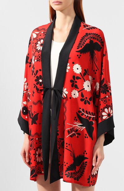 Шелковый кардиган REDVALENTINO красного цвета по цене 97550 руб., арт. RR0CJA30/QJR, фото 3 Шелковый кардиган REDVALENTINO, арт. RR0CJA30/QJR, фото 3