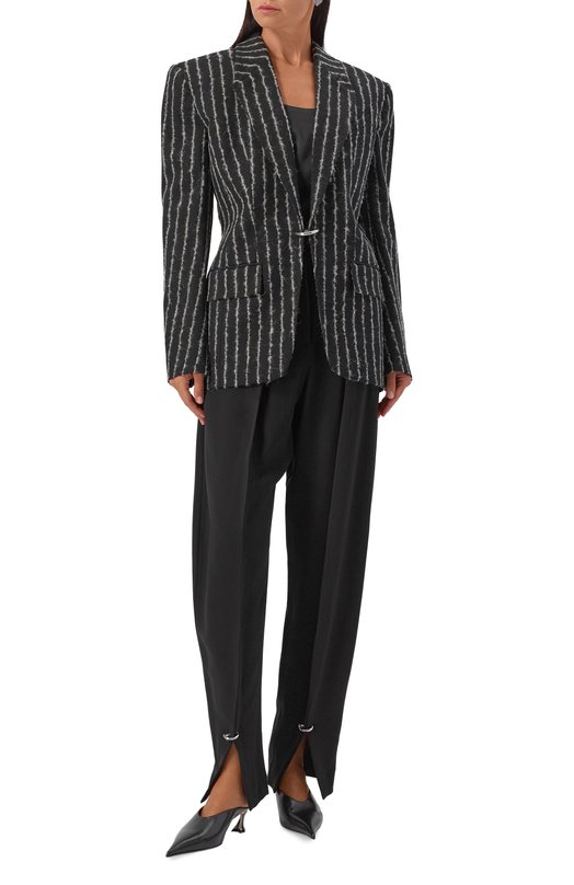 Шерстяной жакет Mugler 25F1VE0472198 Чёрно-белый  25F1VE0472198 Фото 2
