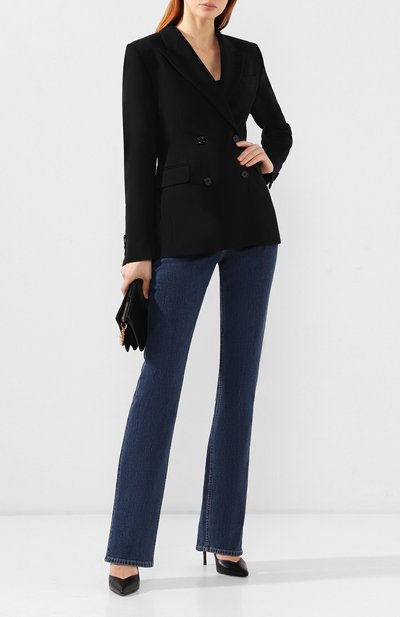 Расклешенные джинсы HELMUT LANG синего цвета по цене 21850 руб., арт. I09DW208, фото 2 Расклешенные джинсы HELMUT LANG, арт. I09DW208, фото 2