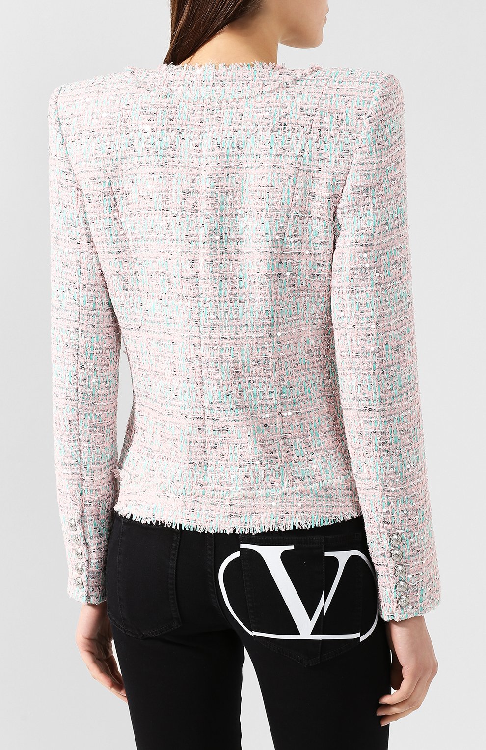Жакет BALMAIN светло-розового цвета по цене 418000 руб., арт. RF07197/X191, фото 4 Жакет BALMAIN, арт. RF07197/X191, фото 4