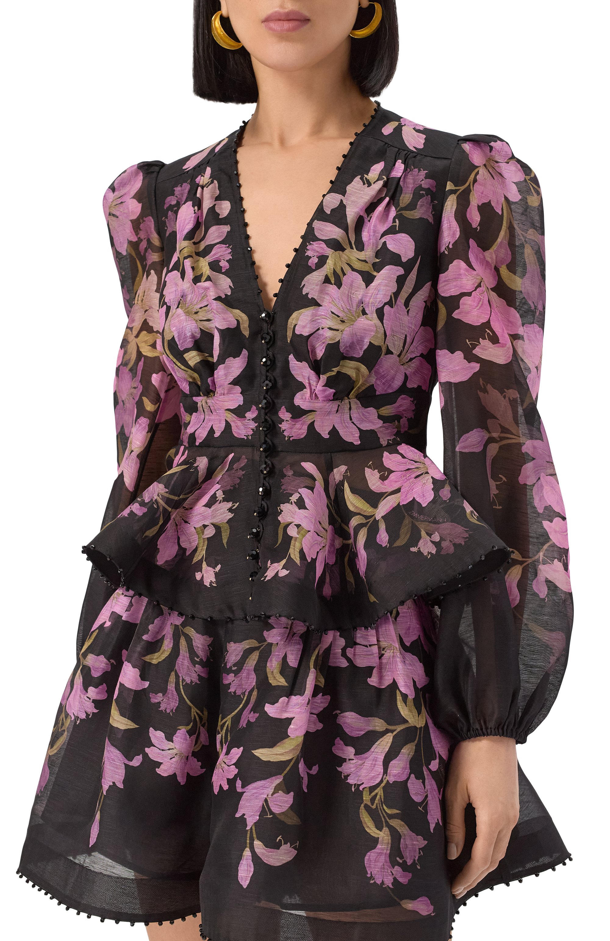 Блузка изо льна и шелка ZIMMERMANN, арт. 3877TS252, фото 3