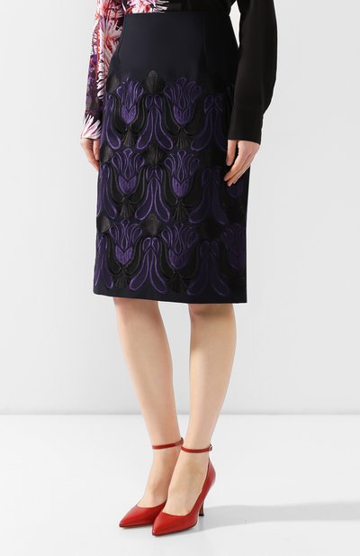 Юбка из смеси хлопка и шерсти DRIES VAN NOTEN темно-синего цвета по цене 49250 руб., арт. 192-30802-8285, фото 3 Юбка из смеси хлопка и шерсти DRIES VAN NOTEN, арт. 192-30802-8285, фото 3