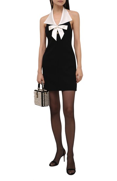 Шерстяное платье SAINT LAURENT черного цвета по цене 196500 руб., арт. 676792/Y024K, фото 2 Шерстяное платье SAINT LAURENT, арт. 676792/Y024K, фото 2