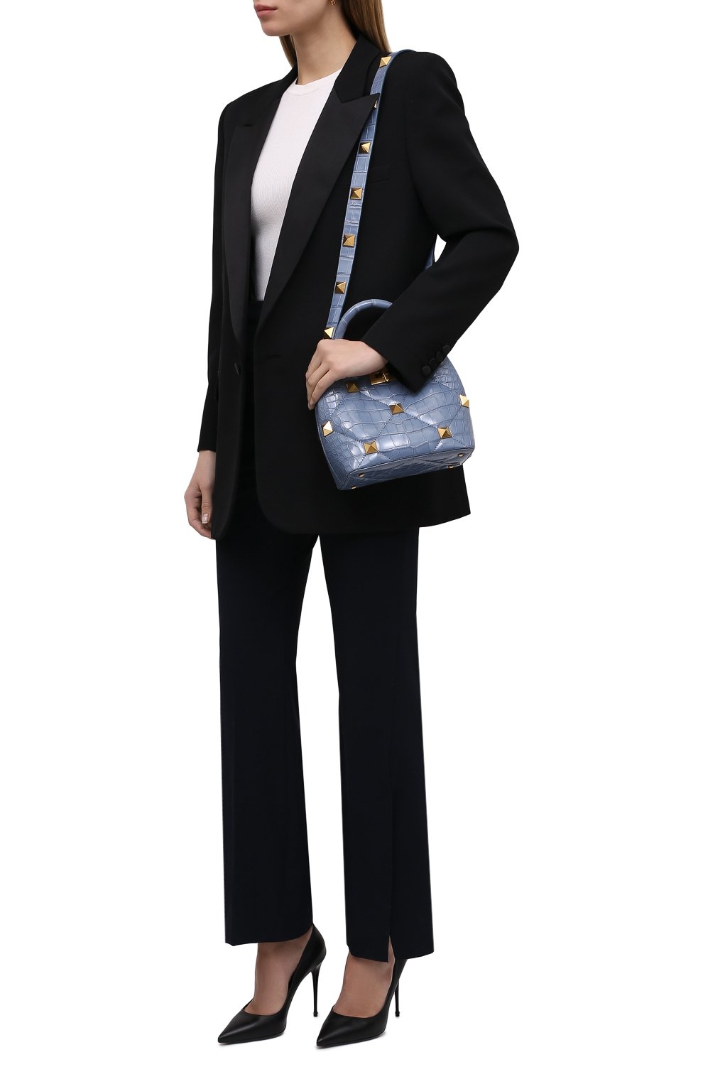 Сумка roman stud small из кожи аллигатора VALENTINO, арт. WW2B0I97/SXY/AMIS, фото 3