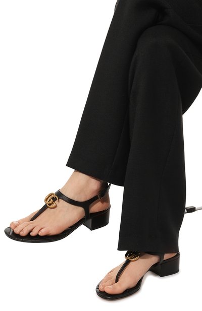 Кожаные босоножки double g GUCCI, арт. 674840 BKO00, фото 3