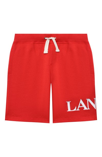 Хлопковые шорты LANVIN красного цвета по цене 16200 руб., арт. N24017, фото 1 Хлопковые шорты LANVIN, арт. N24017, фото 1