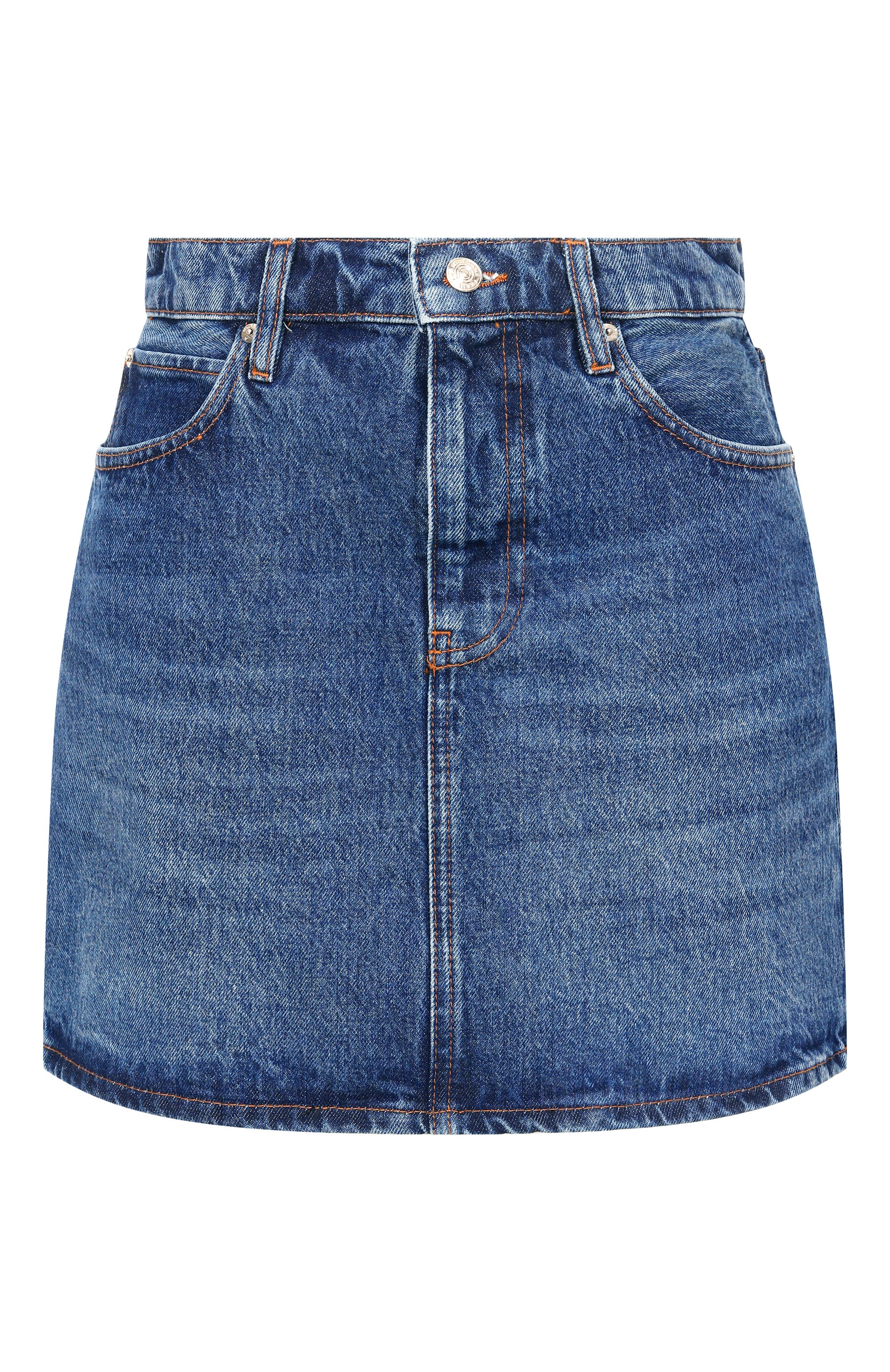 Джинсовая юбка the high FRAME DENIM синего цвета по цене 42850 руб., арт. 5010210/THE HIGH MINI, фото 1 Джинсовая юбка the high FRAME DENIM, арт. 5010210/THE HIGH MINI, фото 1
