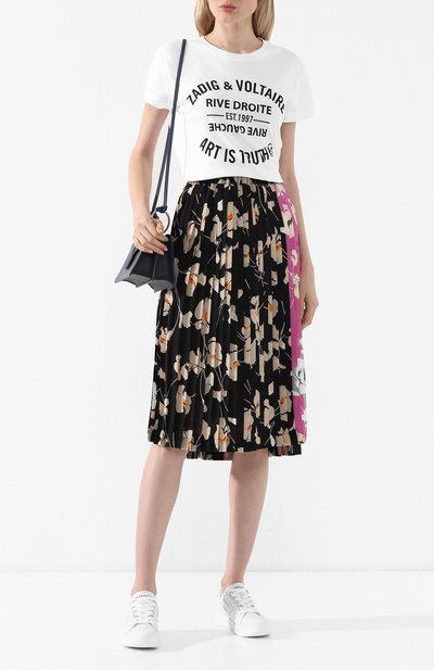Хлопковая футболка ZADIG AND VOLTAIRE белого цвета по цене 6995 руб., арт. PWGTR1802F, фото 2 Хлопковая футболка ZADIG AND VOLTAIRE, арт. PWGTR1802F, фото 2