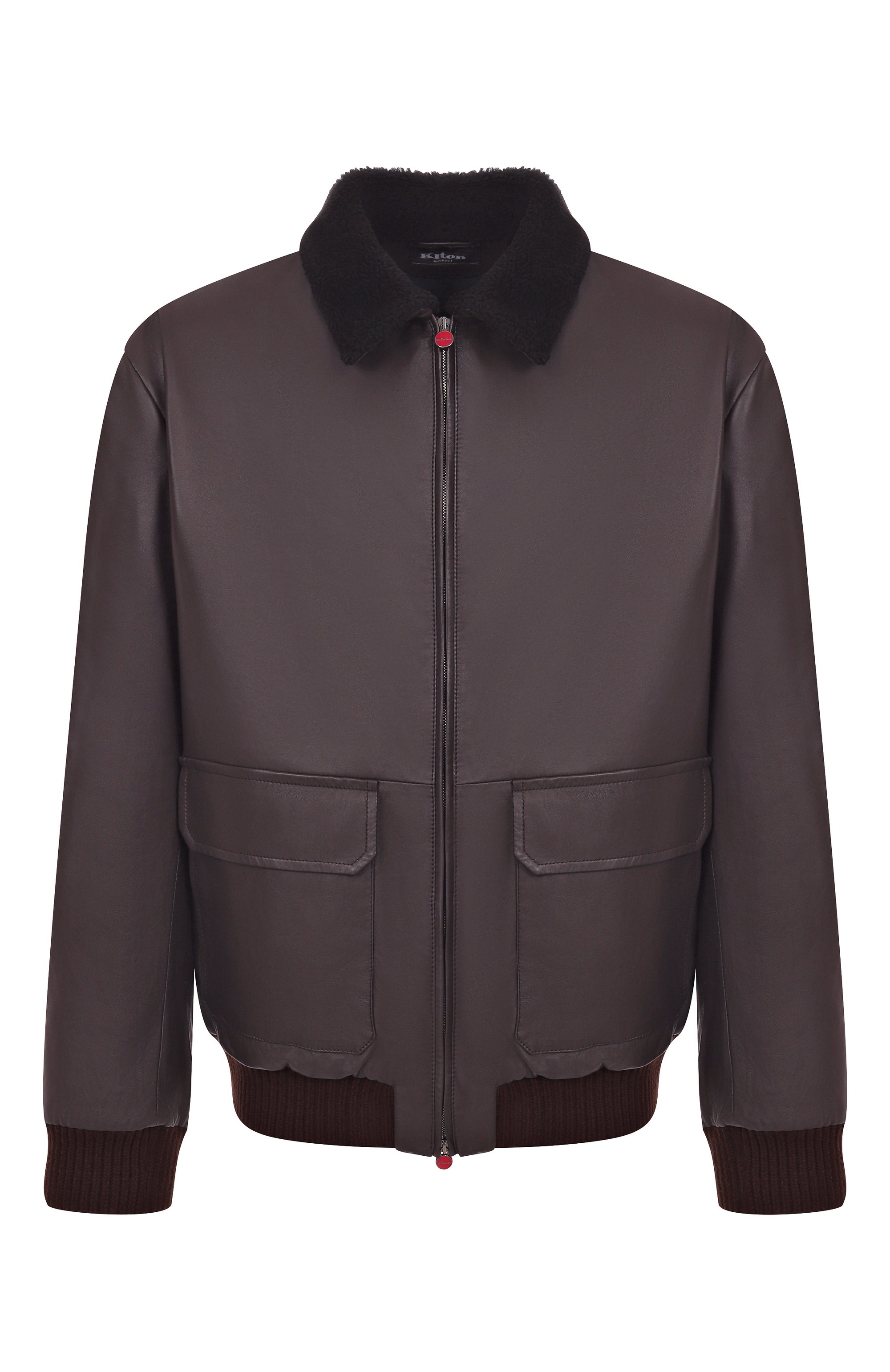 Кожаный бомбер с воротником из овчины KITON, арт. UW2240V0416H2162-66, фото 1