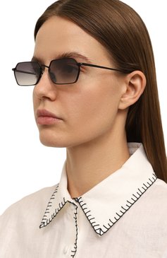Женские солнцезащитные очки EYEPETIZER черного цвета, арт. CAVALLET 6-27 | Фото 2 (Нос: Не проставлено; Региональные ограничения белый список (Axapta Mercury): Не проставлено; Кросс-КТ: С/з-унисекс; Материал: Металл; Очки форма: Прямоугольные; Оптика Гендер: оптика-унисекс)