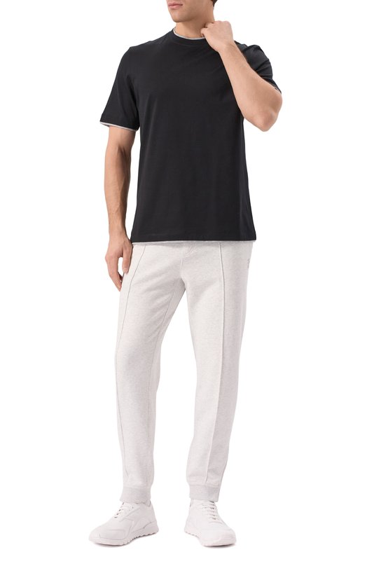 Хлопковая футболка Brunello Cucinelli M0B137427 Чёрный  M0B137427 Фото 2