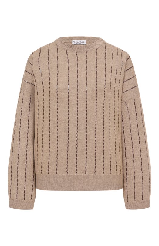 Кашемировый свитер Brunello Cucinelli M12215100P Бежевый M12215100P