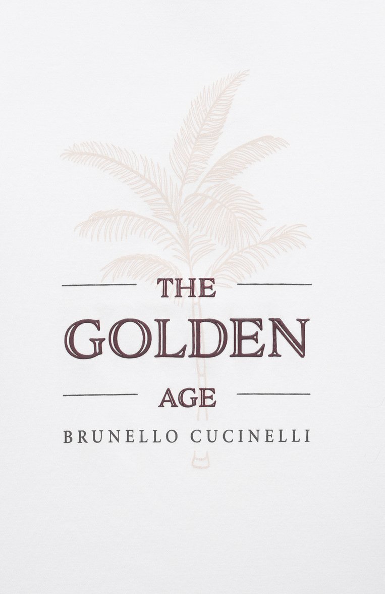 Детская хлопковая футболка BRUNELLO CUCINELLI белого цвета, арт. B0B13T149A | Фото 3 (Рукава: Короткие; Материал внешний: Хлопок; Мальчики Кросс-КТ: Футболка-одежда; Автоматизация состава: Проставлено; Автоматизация ТО: Проставлено)