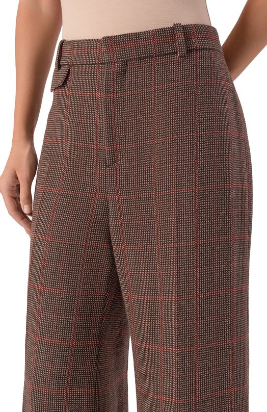 Шерстяные брюки Chloé CH25APA06097 Коричневый  CH25APA06097 Фото 5