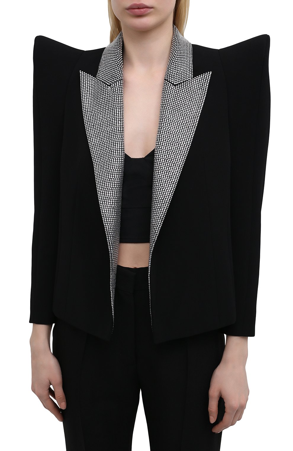 Жакет из вискозы BALMAIN черного цвета по цене 358000 руб., арт. VF0SC060/VA00, фото 3 Жакет из вискозы BALMAIN, арт. VF0SC060/VA00, фото 3