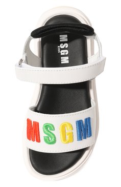 Детские кожаные сандалии MSGM KIDS белого цвет�а, арт. 73995/36-40 | Фото 4 (Материал внутренний: Натуральная кожа; Материал сплава: Проставлено; Нос: Не проставлено)