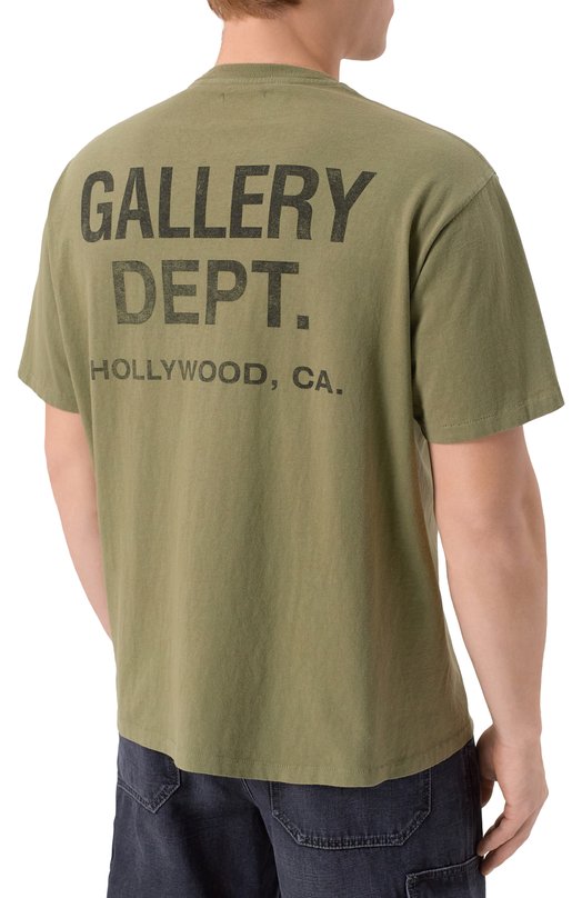 Хлопковая футболка Gallery Dept. ST-10302 Хаки  ST-10302 Фото 4