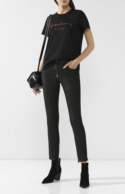Хлопковая футболка GIORGIO ARMANI черного цвета по цене 34950 руб., арт. 6GAM90/AJRQZ, фото 2 Хлопковая футболка GIORGIO ARMANI, арт. 6GAM90/AJRQZ, фото 2