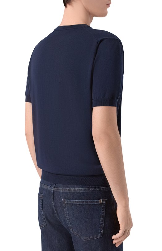 Хлопковый джемпер Canali C0719/MK02459 Синий  C0719/MK02459 Фото 4