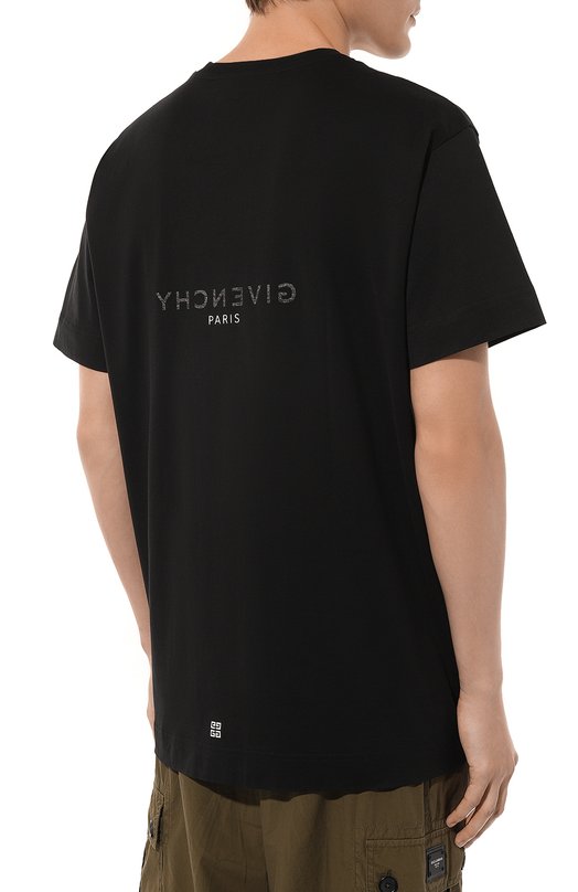 Хлопковая футболка Givenchy BM71533Y6B Чёрный  BM71533Y6B Фото 4
